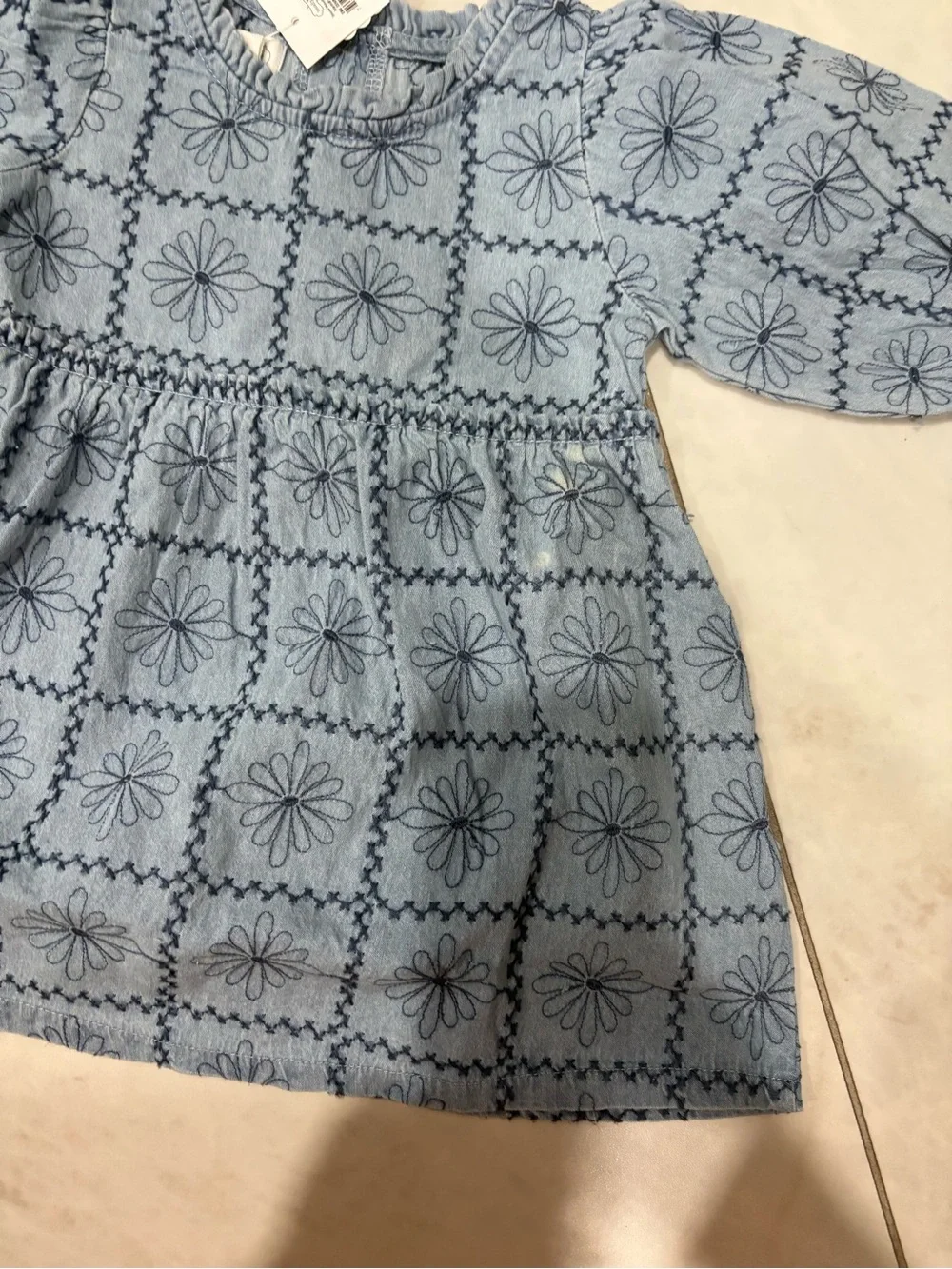 Mud Pie Blue Floral Grid Dress for Girls
